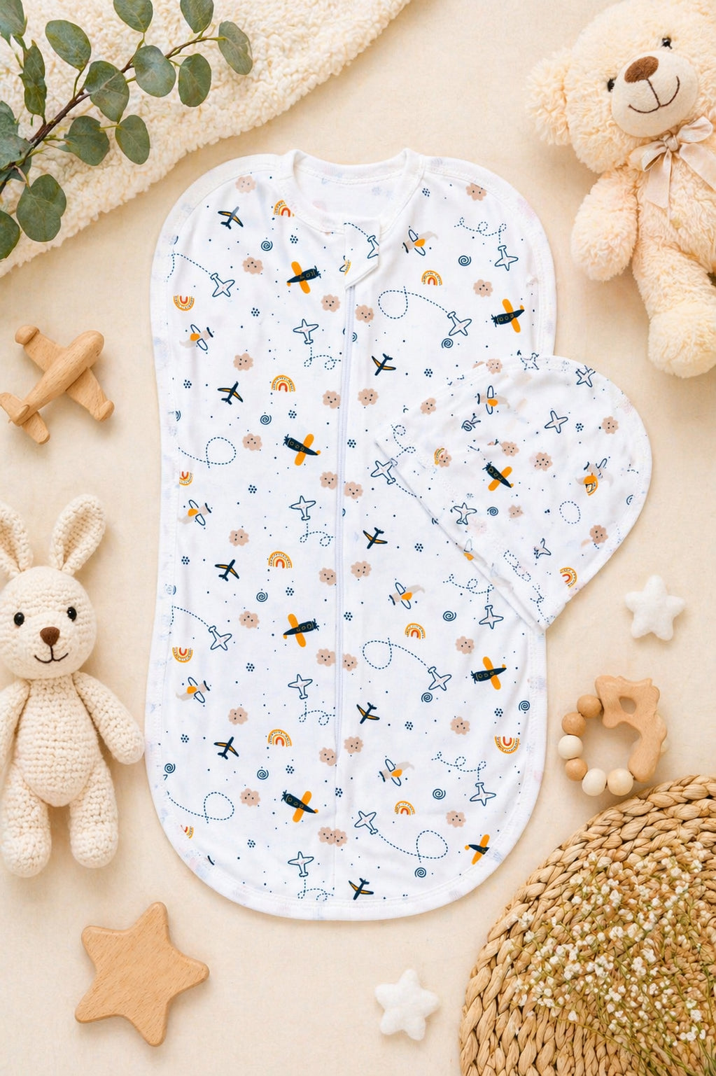 Newborn Sleep Cocoon - Airplane