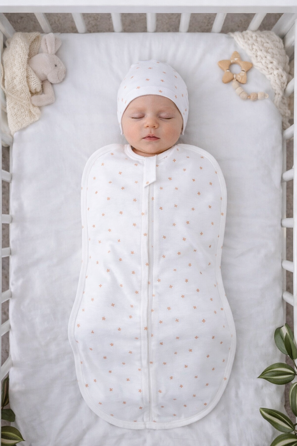 Outseam Newborn Sleep Cocoon Brown Stars — detail view 4